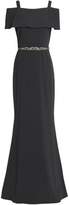 Thumbnail for your product : Badgley Mischka Cold-shoulder Embellished Cady Gown