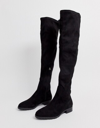 Raid Wide Fit Leyana black flat over the knee boots
