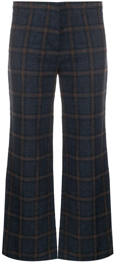 patterned flare jeans