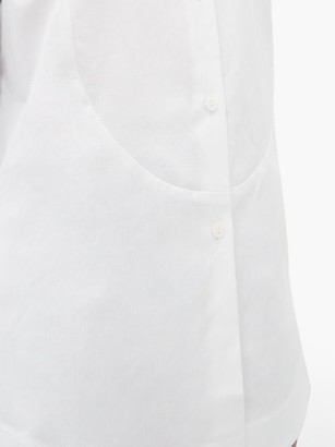 Sara Lanzi Bib-panel Cotton-canvas Shirt - White