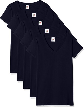 Fruit of the Loom Women's Valueweight V Neck Lady-fit 5 Pack T Shirt