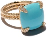 Thumbnail for your product : David Yurman 18kt yellow gold Châtelaine turquoise and diamond ring
