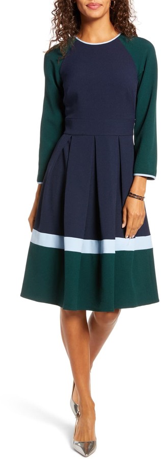 1901 colorblock midi dress