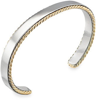 David Yurman Men's 9mm 18k-Gold Cable Sterling Silver Cuff Bracelet