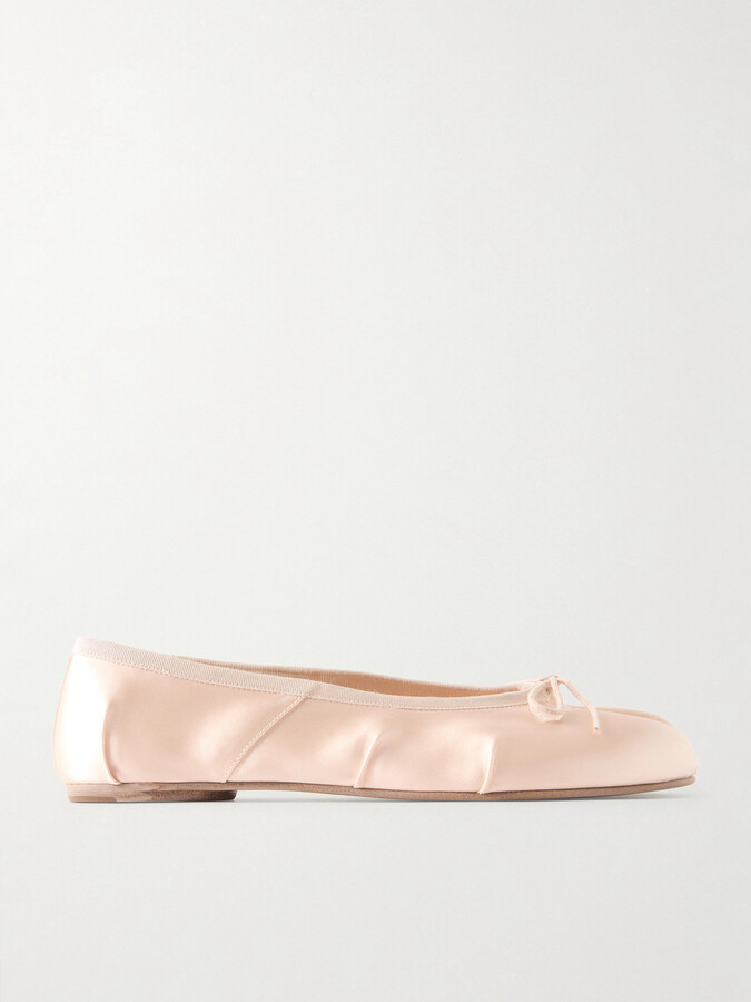 Maison Margiela Tabi Split-toe Satin Ballet Flats - Orange