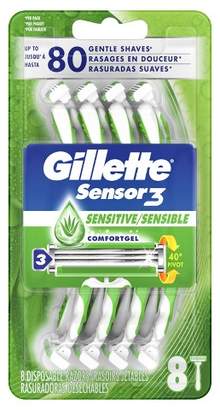 Gillette Sensor Sensor3 Sensitive Men's Disposable Razors - 8ct