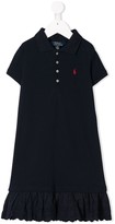 Thumbnail for your product : Ralph Lauren Kids Short Sleeve Peplum Hem Polo Dress