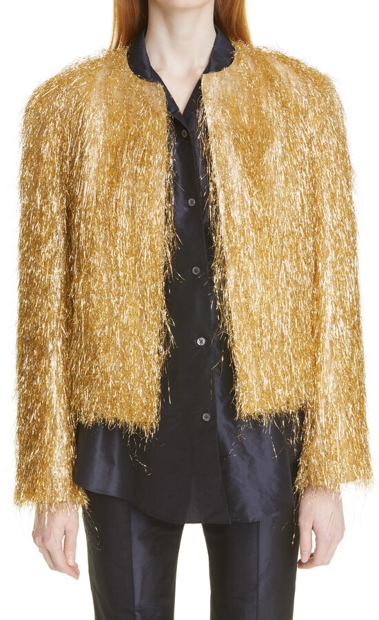 metallic fringe jacket