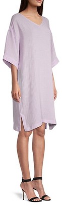 Eileen Fisher V-Neck Organic Cotton Dress