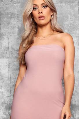 boohoo NEW Womens Plus Bandeau Fitted Midi Dress in Viscose