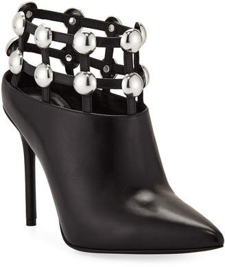 Alexander Wang Tina Leather Studded Grid Cage Booties
