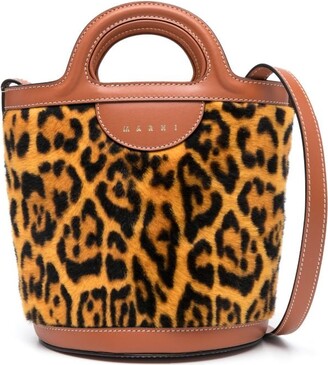 Bold Bucket Bag - Groovy Girl Gifts Leopard Print Brown / White