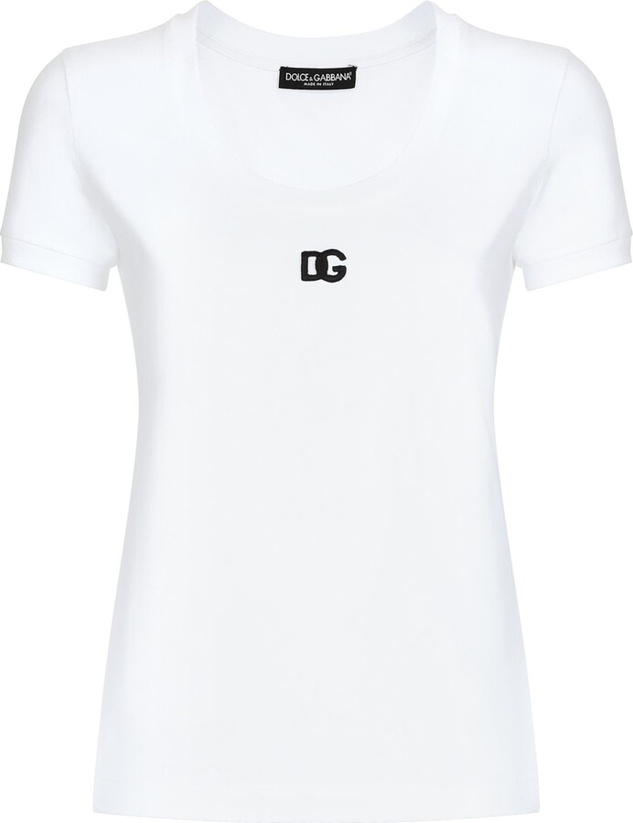Dolce & Gabbana Scoop-Neck Logo T-Shirt