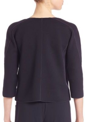 Armani Collezioni Pique Jersey Snap Jacket