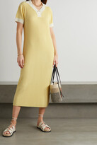 Thumbnail for your product : KING & TUCKFIELD + Net Sustain Two-tone Ribbed Merino Wool Midi Dress - Yellow