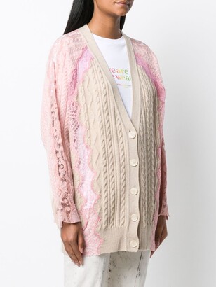Stella McCartney Floral Lace Cable Knit Cardigan
