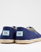 Thumbnail for your product : Toms Alpargata slip ons in navy with rope sole