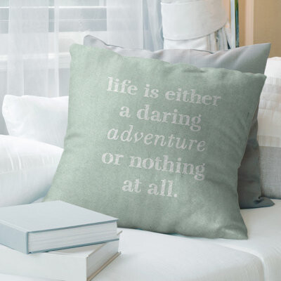 ArtVerse Handwritten Life Adventure Quote Pillow