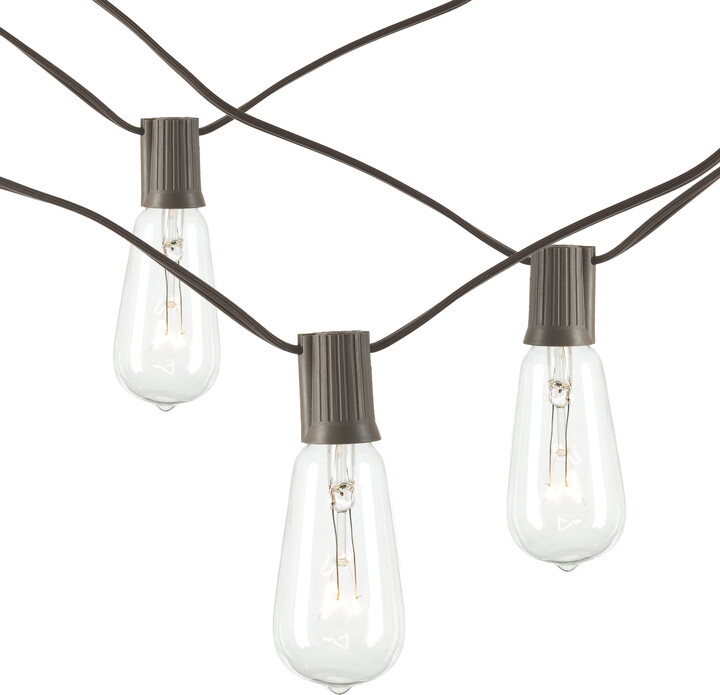 Mission Gallery 9-Foot Long Electric LED Patio Light Strings with 10 ST40 Bulbs