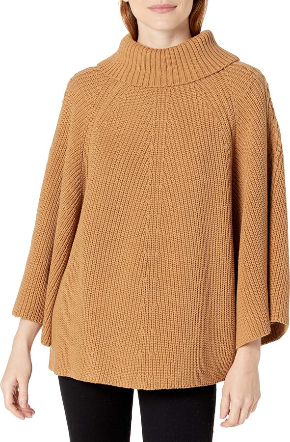 camel colored poncho sweater