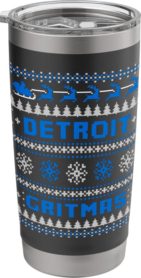 DETROIT CITY UGLY CHRISTMAS SWEATER PARTY DETROIT MICHIGAN UGLY CHRISTMAS SWEATER PARTY 313 Stainless Steel Insulated Tumbler