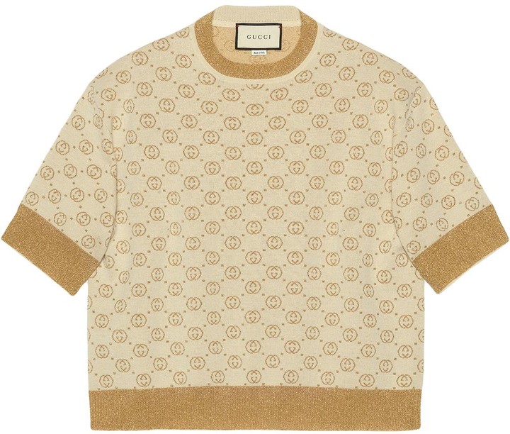 Gucci Interlocking G lamé knit top - ShopStyle