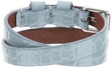 Thumbnail for your product : Alexander McQueen DOUBLE WRAP SKULL BRACELET OS Light blue,Grey,Silver Leather