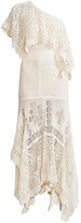 Thumbnail for your product : Alexander McQueen One-Shoulder Lace Maxi Dress