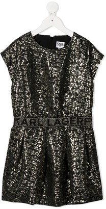 Karl Lagerfeld Paris Metallic Brocade Dress