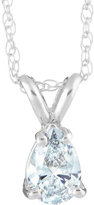 Affinity Diamond Jewelry Affinity 1/10 ct Pear Diamond Pendant w/ C hain, 14K Gold