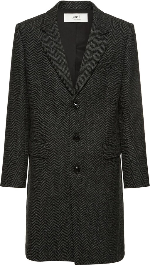 AMI Paris Wool herringbone coat ShopStyle