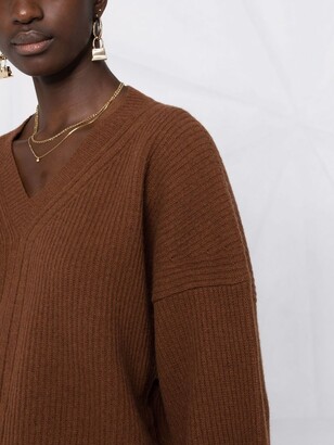 Semi-Couture V-neck wool-blend knit jumper