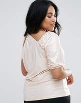 Thumbnail for your product : ASOS Curve CURVE One Shoulder Balloon Sleeve Longline Top