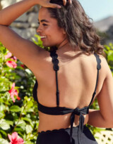 Thumbnail for your product : aerie Waffle Scalloped Tie Longline Triangle Bikini Top