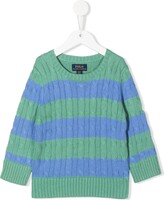 Thumbnail for your product : Ralph Lauren Kids Cable Knit Stripped Jumper