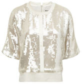 Thumbnail for your product : Whistles Sequin Oversized Crop Tee