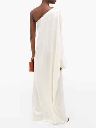 LA COLLECTION Maui One-shoulder Silk-charmeuse Gown - Ivory