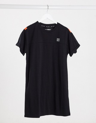 DKNY oversized logo detail t shirt dress in black
