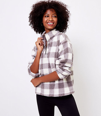 loft sherpa zip sweatshirt