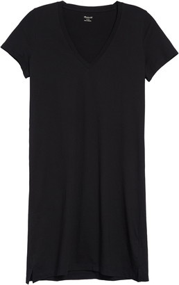oversized v neck t shirt dress