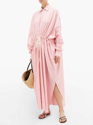 Marrakshi Life - Diagonal-waist Cotton-blend Shirt Dress - Pink