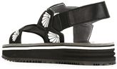 Thumbnail for your product : Markus Lupfer slingback shell embroidery sandals - women - Calf Leather/Leather/Polyurethane/rubber - 36