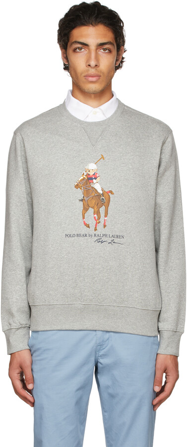 Polo Ralph Lauren Grey Polo Bear Big Pony Sweatshirt - ShopStyle