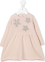 Thumbnail for your product : Il Gufo Floral-Appliqué Knitted Dress