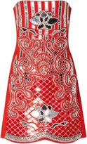 Thumbnail for your product : David Koma Strapless Floral Embroidered Dress