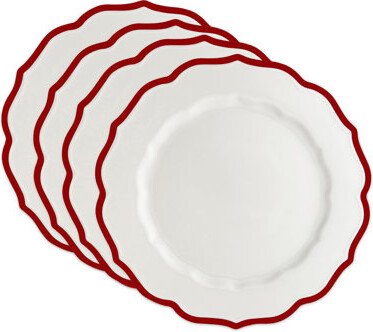 Caskata Stella Scalloped Crimson DInner Plate Porcelain