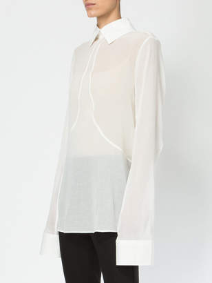 Vera Wang sheer lace insert blouse