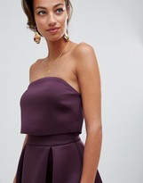 Thumbnail for your product : ASOS DESIGN bandeau crop top prom midi dress