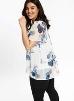 Thumbnail for your product : Evans Ivory Floral Print Top