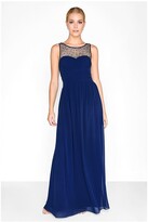 Thumbnail for your product : Little Mistress Bridesmaid Grace Navy Embellished Neck Maxi Dress